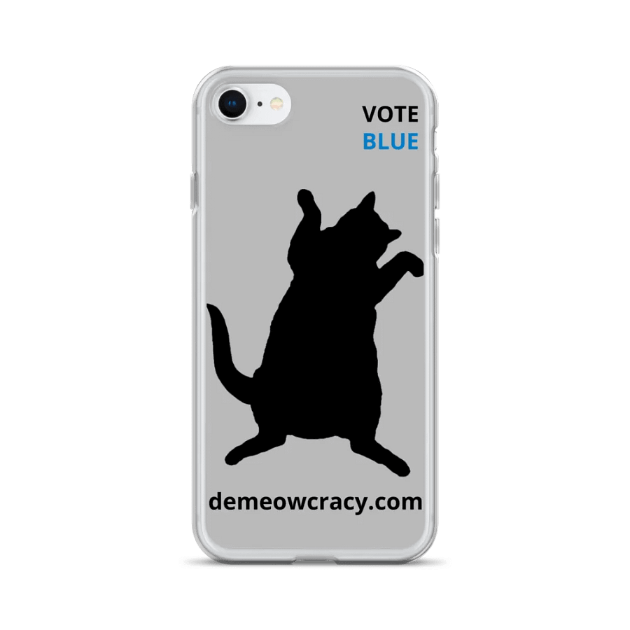 Vote Blue Dancing DeMeowcracy Cat iPhone Case - Light Grey product image (3)