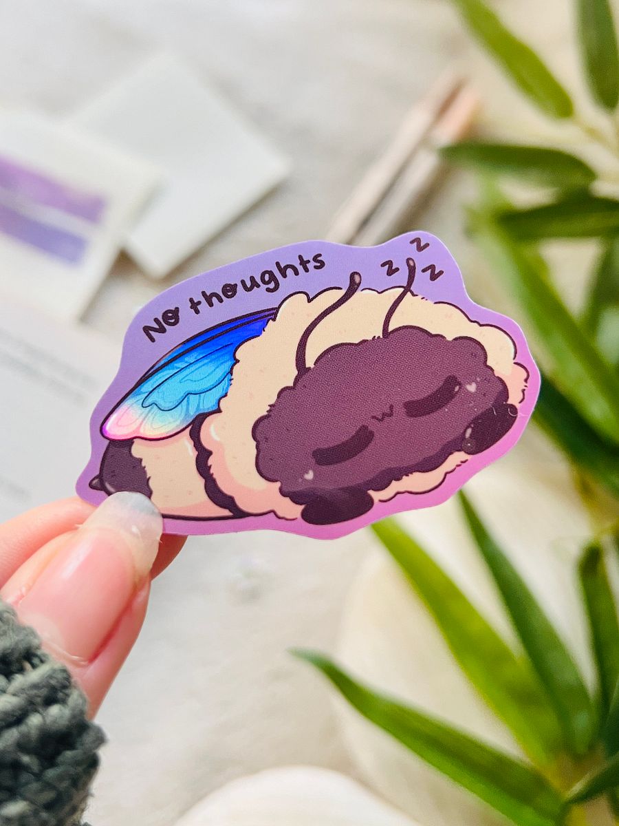 No Thoughts Bee Holographic Sticker product image (3)