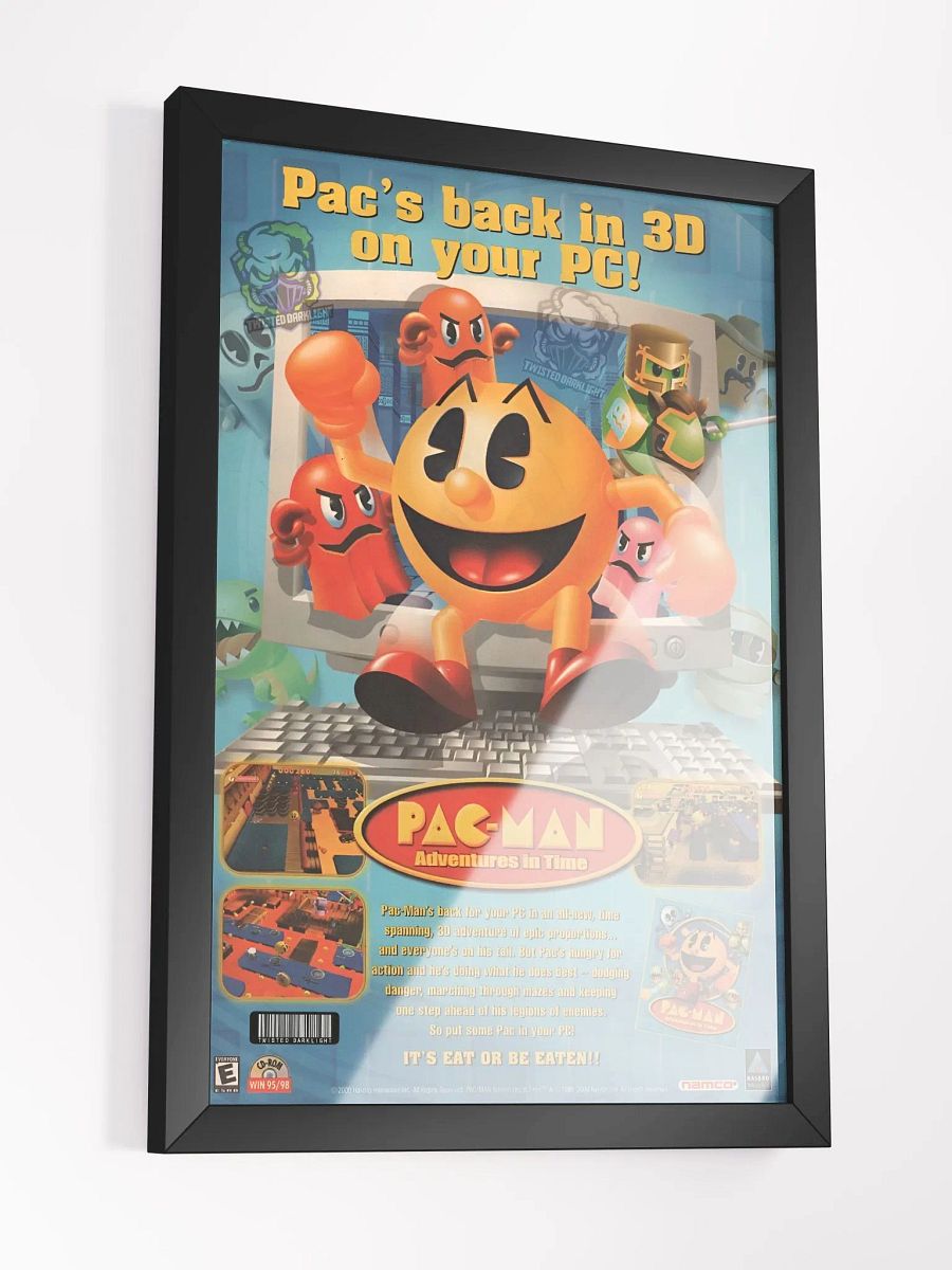 Retro Poster - PAC-MAN Adventures in Time. advertisement Poster from 2000 - Size 12" x 18". product image (3)