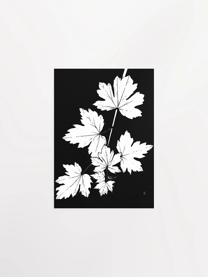 Jagged Leaves Silhouette Poster - Grape Leaves Dark product image (1)