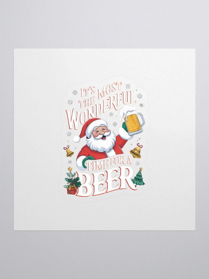 Santa’s Holiday Cheers Kiss Cut Stickers product image (1)