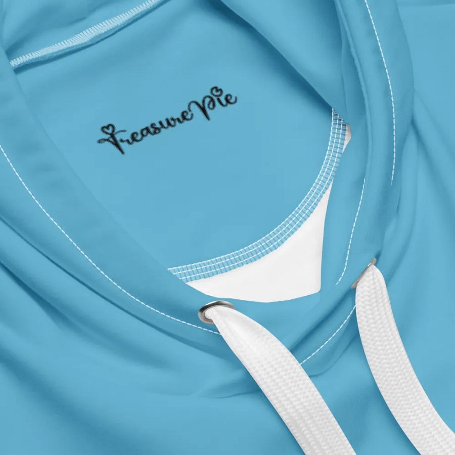 Plain Medium Light Blue Light Summer Unisex Recycled Polyester Heavyweight Premium Hoodie by Treasure Pie product image (5)