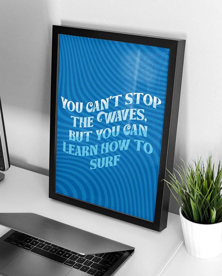 Waves Quote Affirmation Printable Wall Art Decor - Instant Download product image (2)