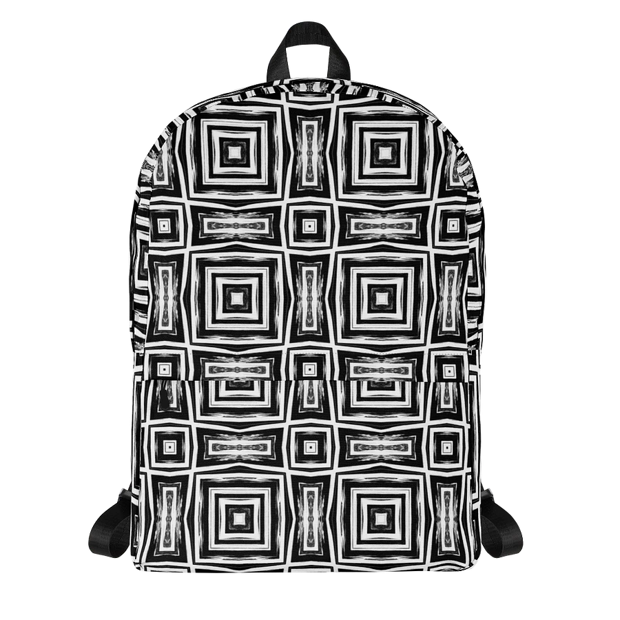 Abstract Monochrome Repeating Pattern Back Pack product image (2)
