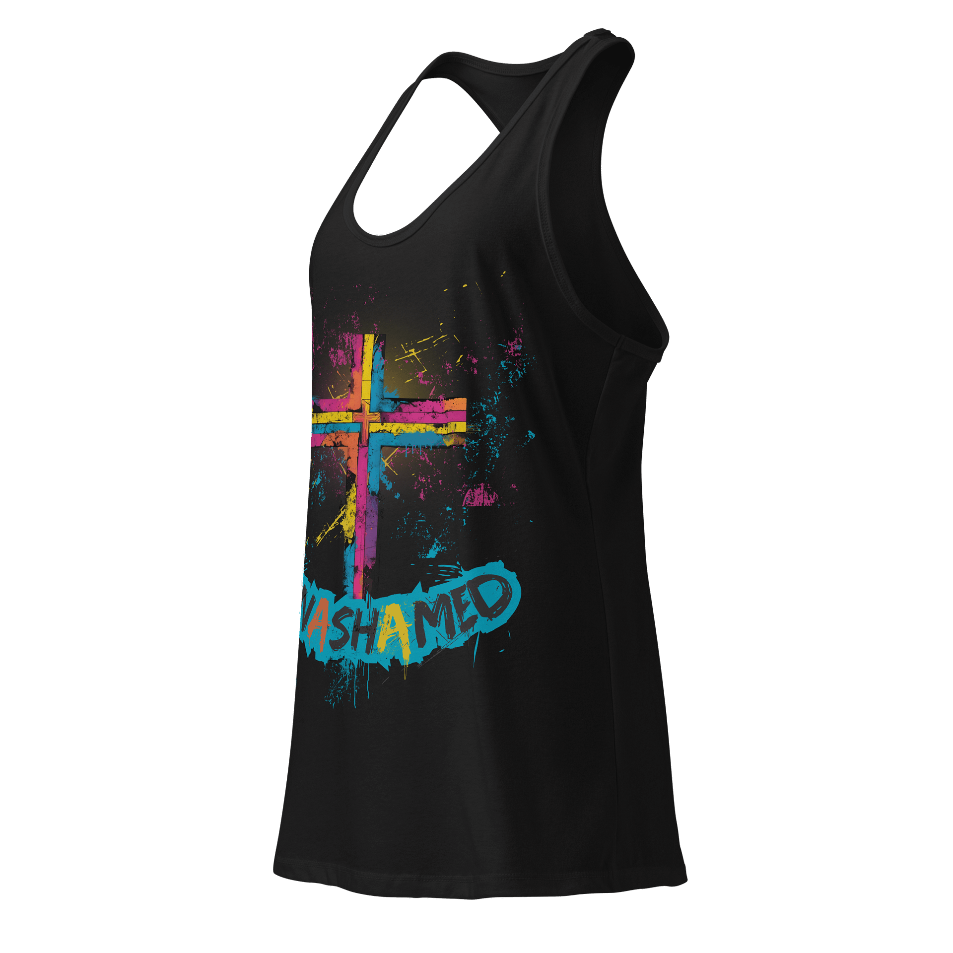 Unashamed Ro 1:16 Cross Women Tank Top - Next Level Racerback fit product image (7)