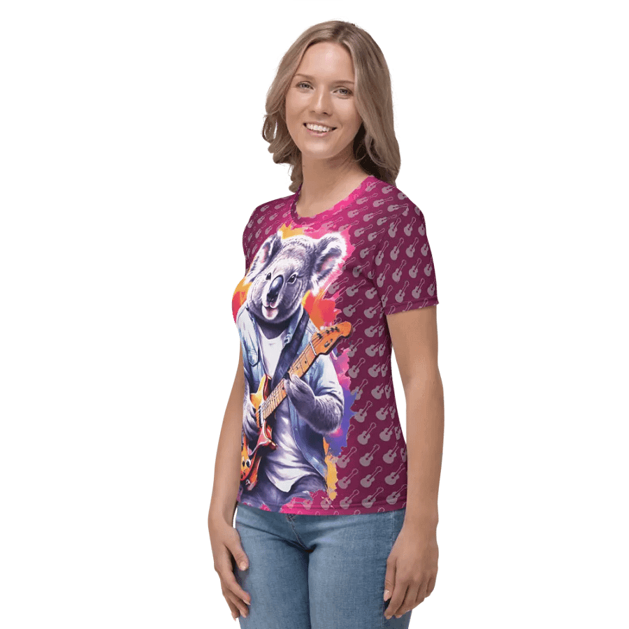 Cool Koala Playing Guitar All Over Print T-shirt product image (4)