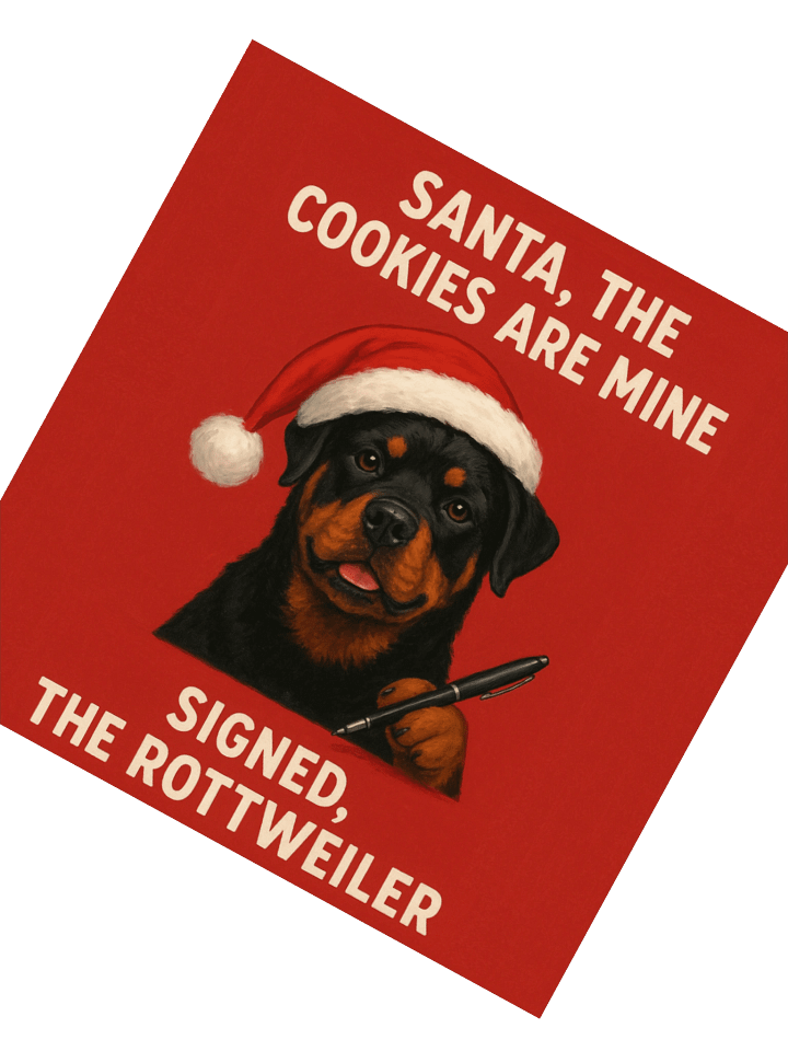Santa Rottweiler Kiss Cut Stickers product image (5)