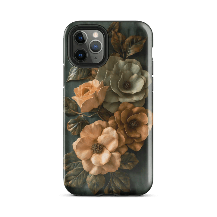 Olive Green & Beige Flowers - Tough Phone Case product image (2)