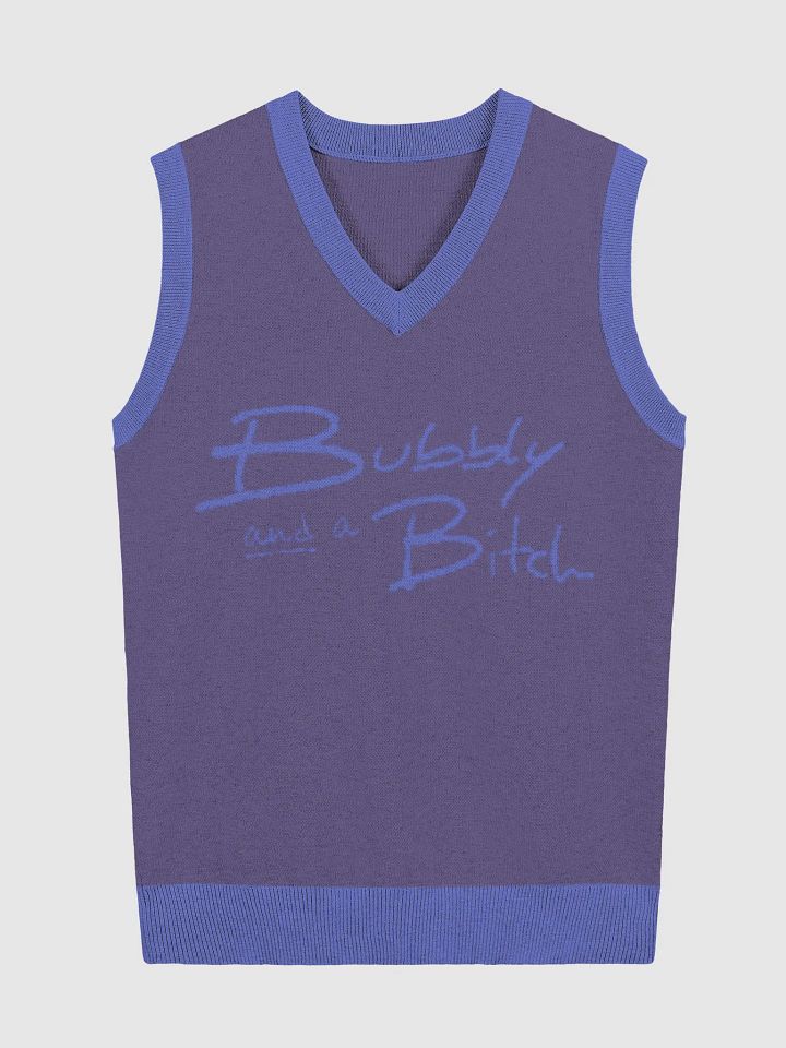 Bubbly and a B*tch (lg. design, violet and royal) knitwear vest product image (2)