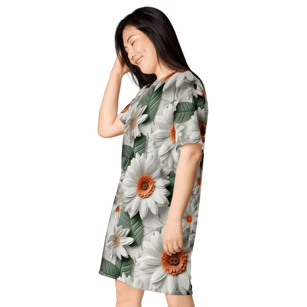 3D-Ditsy-Flowers-Seamless-Patterns T-shirt Dress - V13 product image (6)