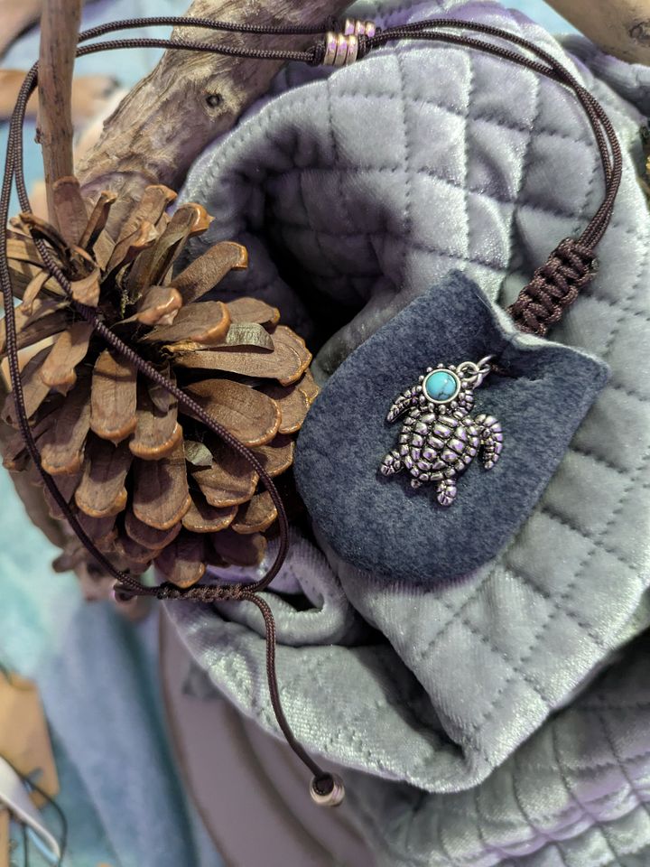 Turquoise Turtle Pouch Necklace product image (1)