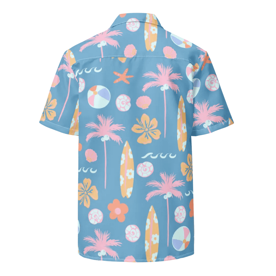 Retro Beach Blue Hawaiian Shirt product image (8)