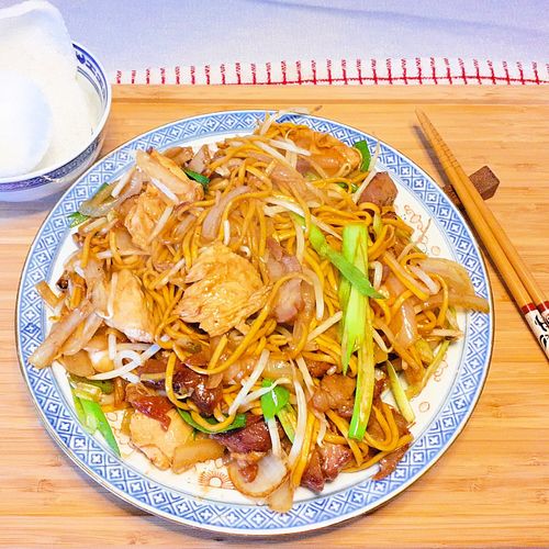 Chicken and Char Siu Chow Mein