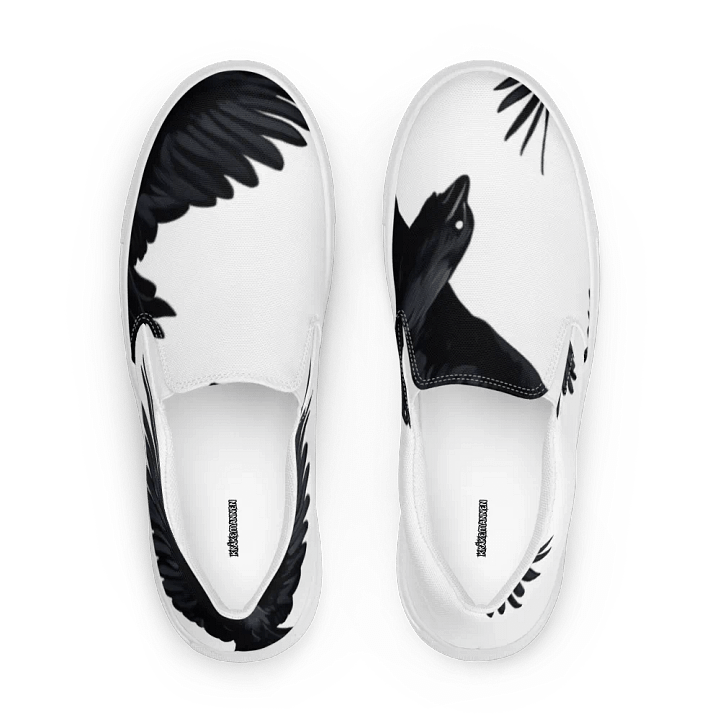 Men's Slip-On Canvas Shoes with Unique Crow Design 🖤 product image (2)