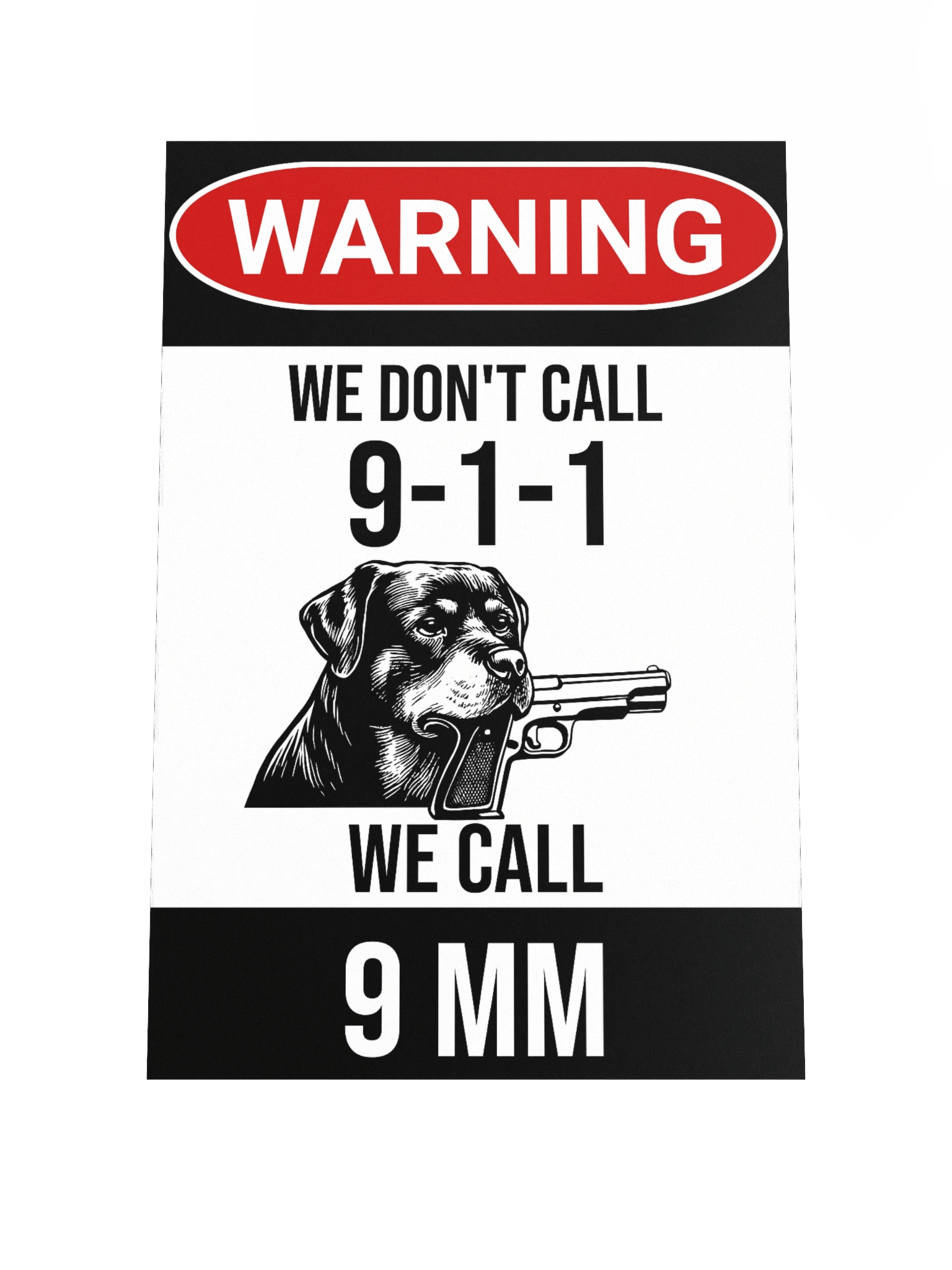 Rottweiler Warning: 9 MM Defense Poster product image (2)