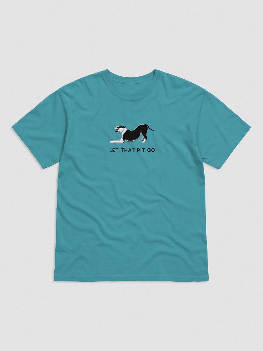 Let That Pit Go T-Shirt(Embroidered) of a Pitbull Terrier(Black) product image (4)