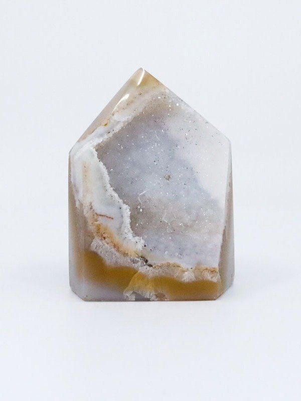 Natural Agate Geode Point with Druzy and Cut Base product image (1)