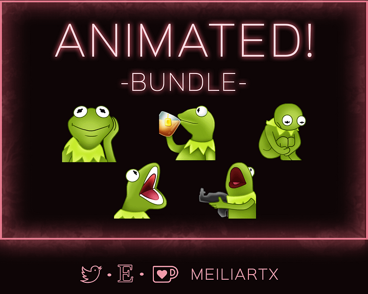 ANIMATED EMOTE SET Kermit Frog Meme Set product image (1)
