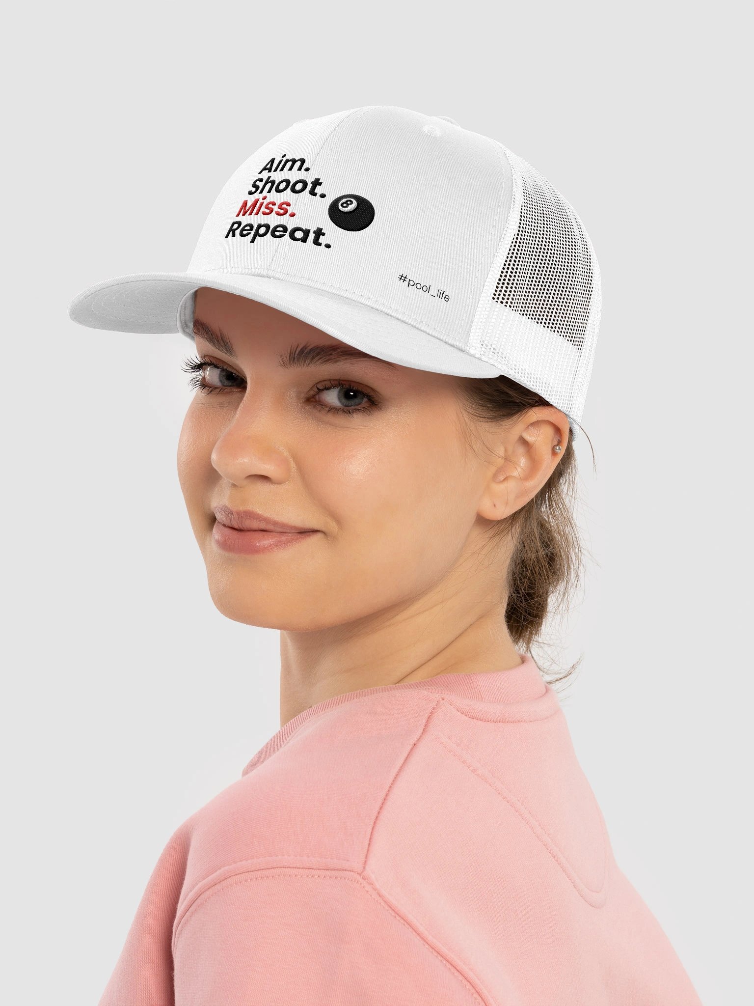 8-Ball Pool Life Cap (Trucker - White) product image (4)