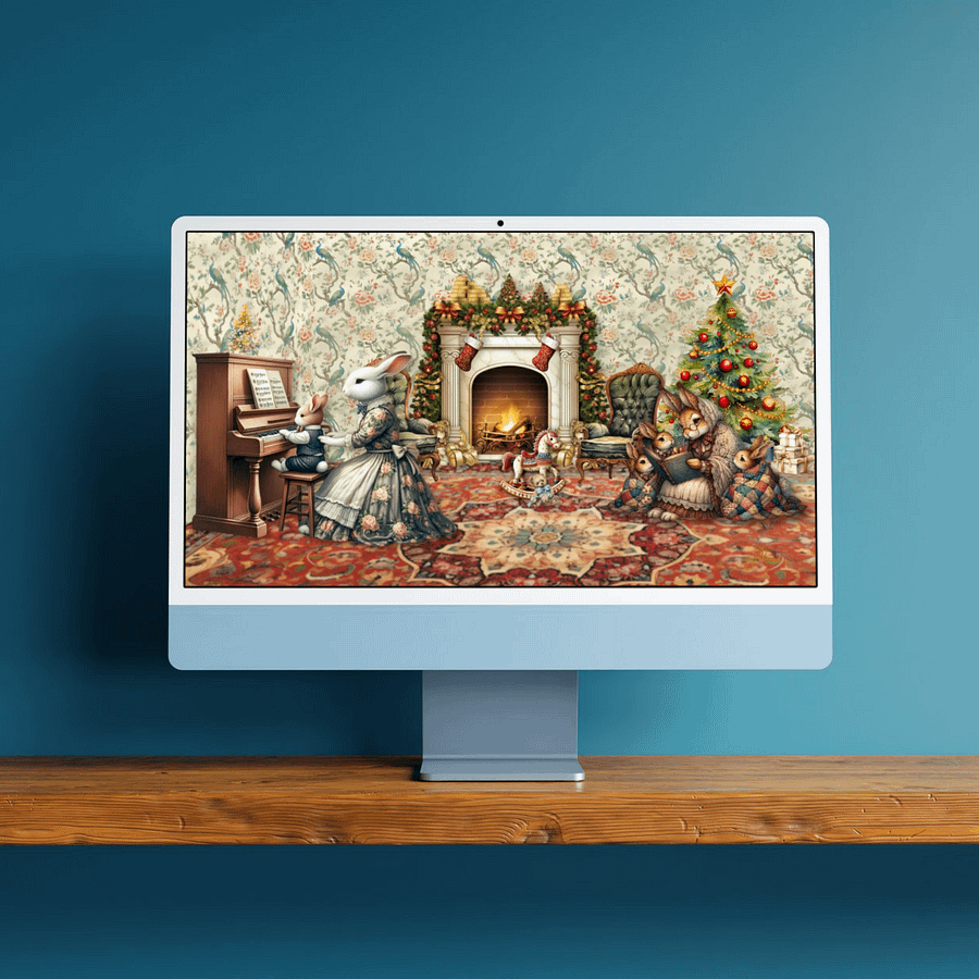 A Regency Christmas Tale Digital Wallpaper – 13 Resolutions for Laptop, Desktop & Smart TV | Festive Holiday Scenes product image (5)