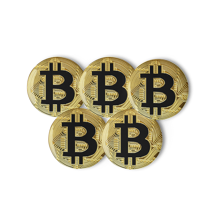 Set of 5 BITCOIN Pin-On Metal Buttons product image (3)