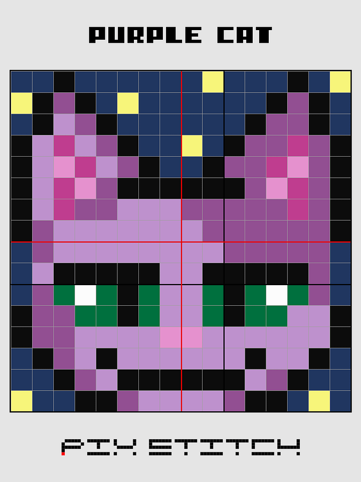 Purple Cat Pixel Art product image (2)