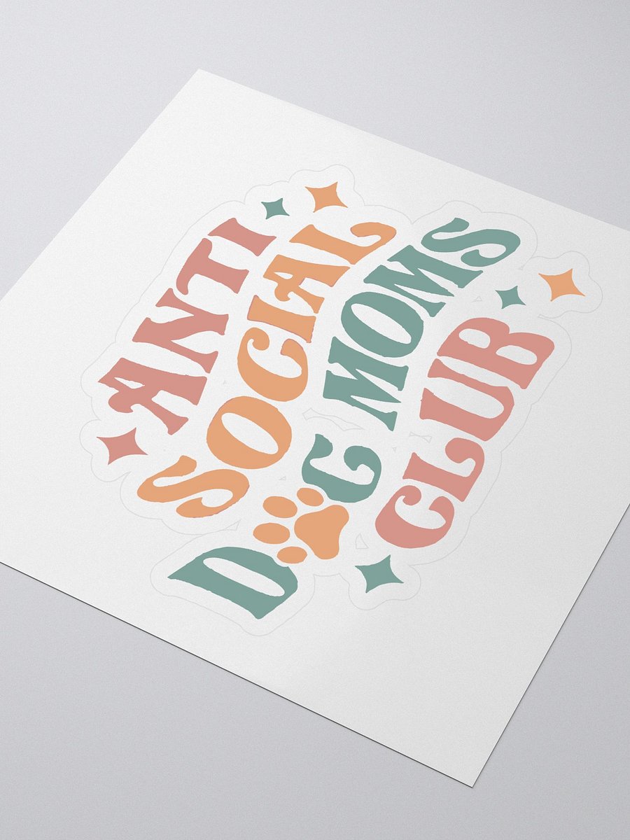 Colorful Anti Social Dog Moms Club Stickers product image (3)