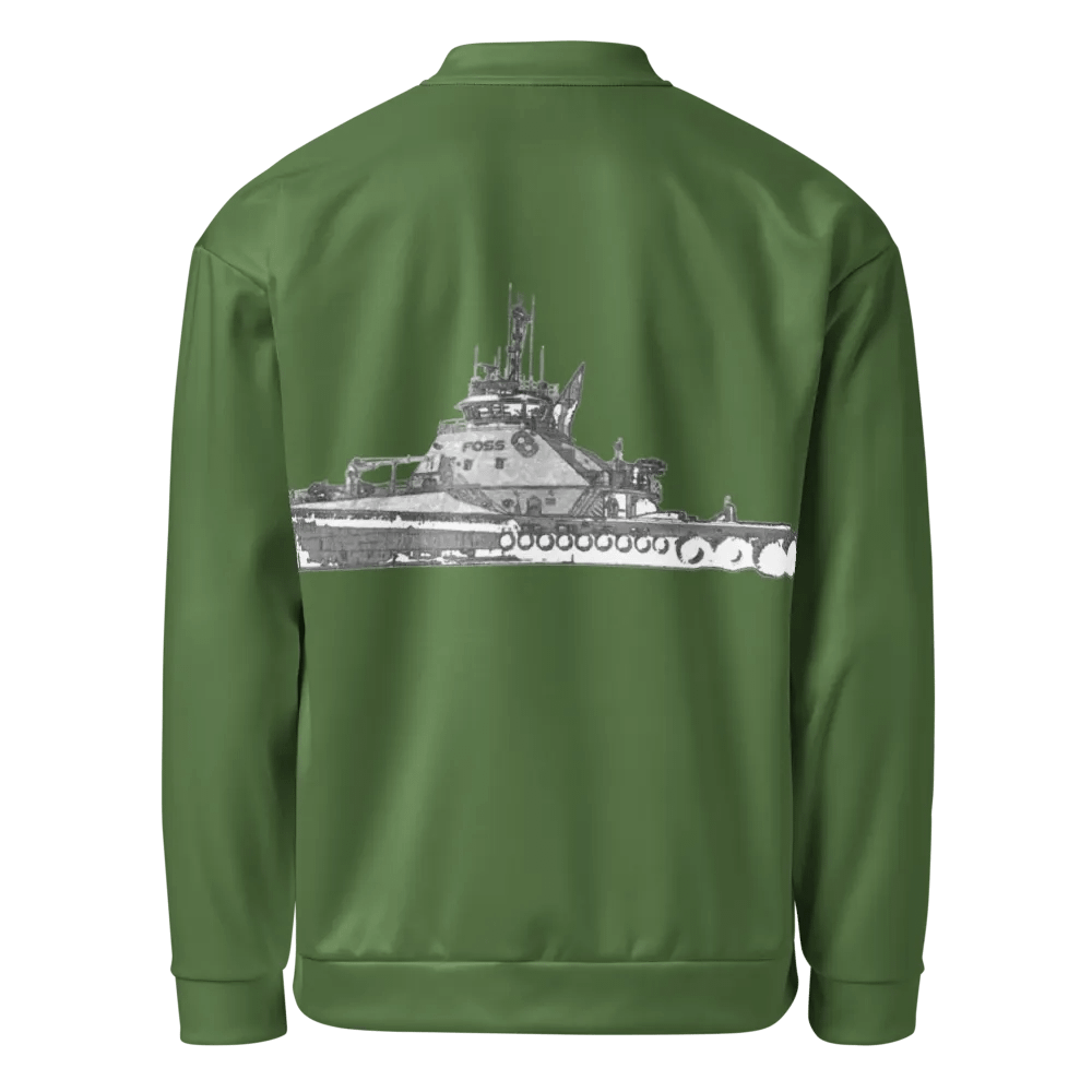 Foss Tugboat Sketch Green Bomber Jacket product image (1)