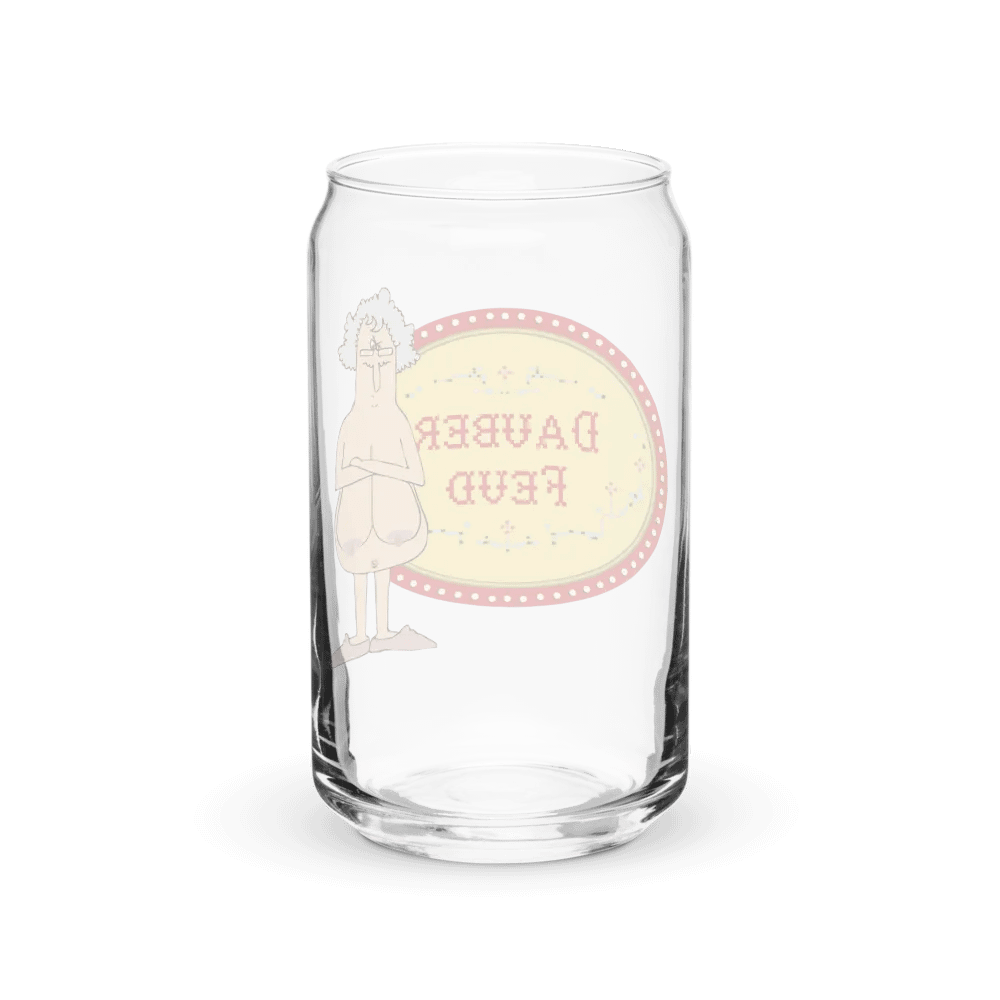 Almost Never Naked Grandma! DAUBER FEUD Can-Shaped Glass product image (38)