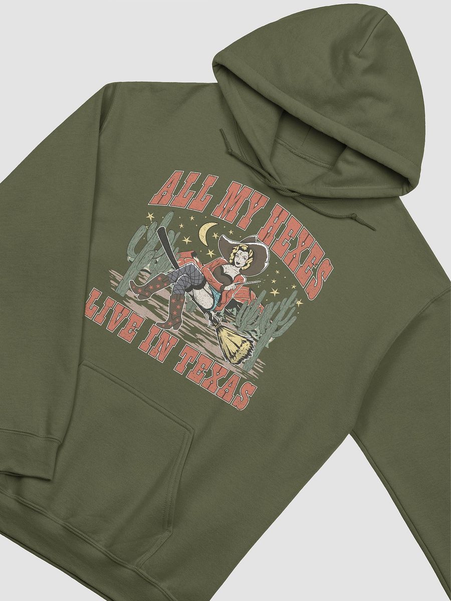 All My Hexes Live in Texas Cowboy Witch Hooded Sweatshirt | Funny Western-Themed Fall and Halloween Hoodie Design product image (25)