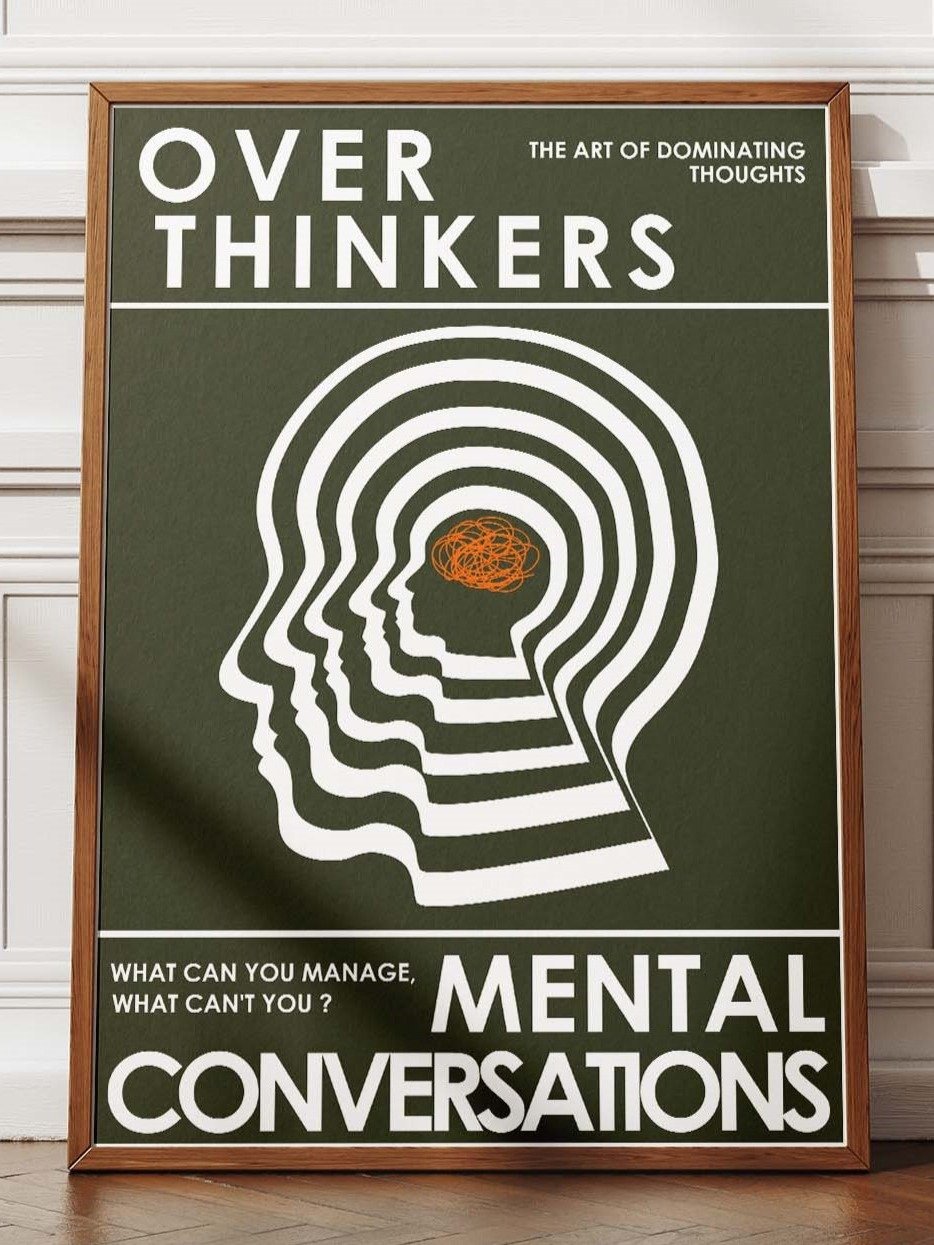 OverThinkers Wall art Poster Green White product image (2)