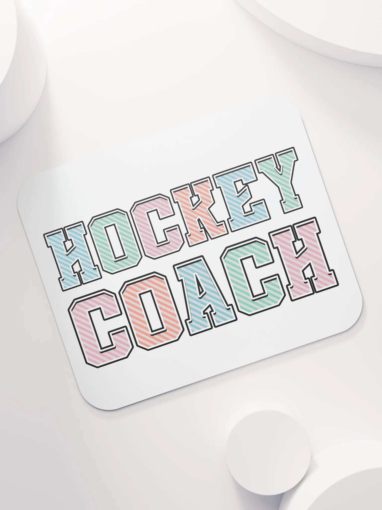Hockey Coach Colorful Striped Mouse Pad product image (5)