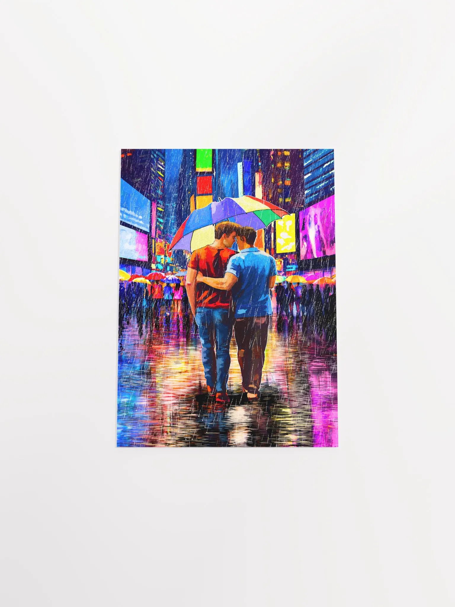 Rain In Times Square - Gay Couple Art - Studio Art Print product image (4)