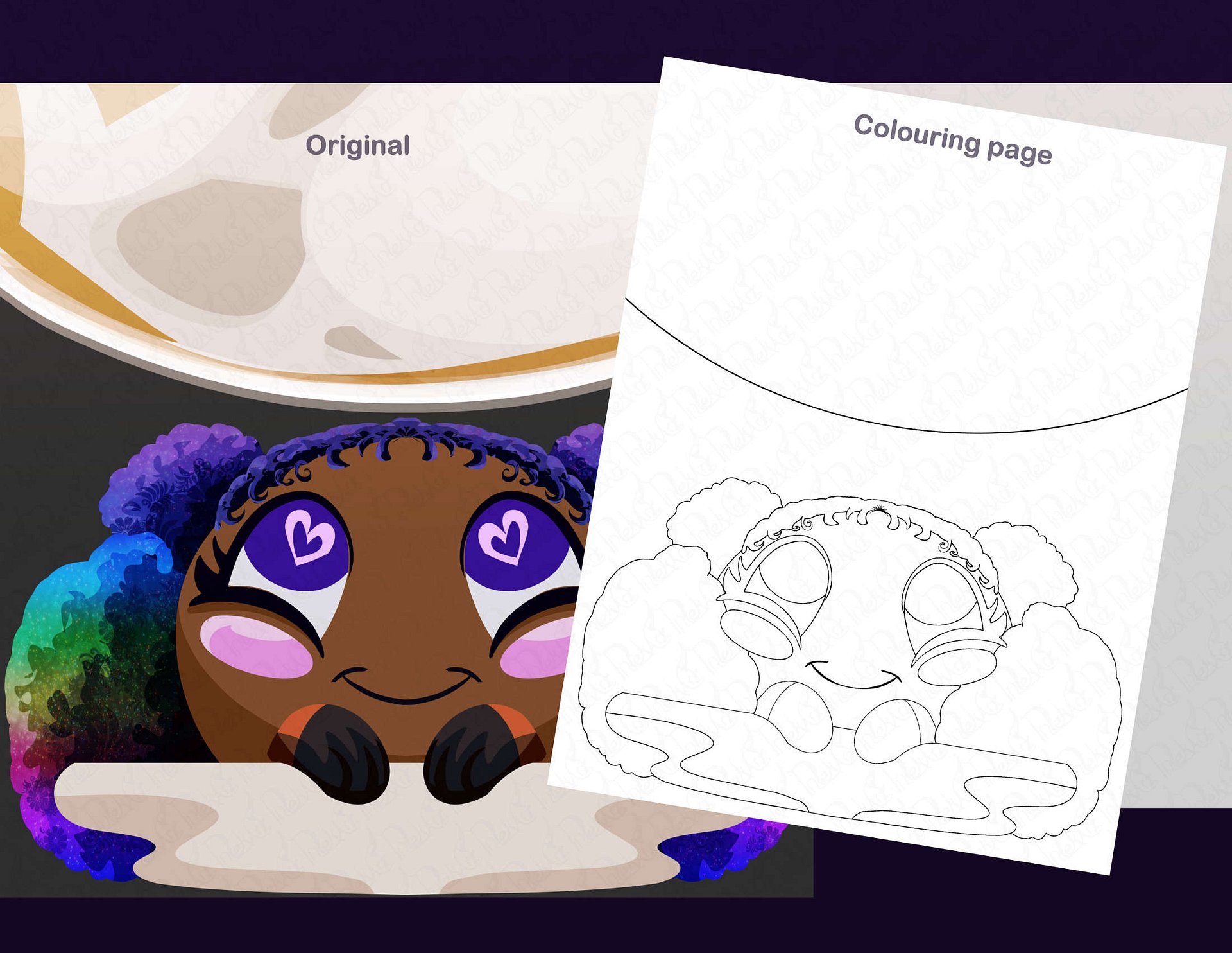 Moon Eyes Colouring Page product image (2)