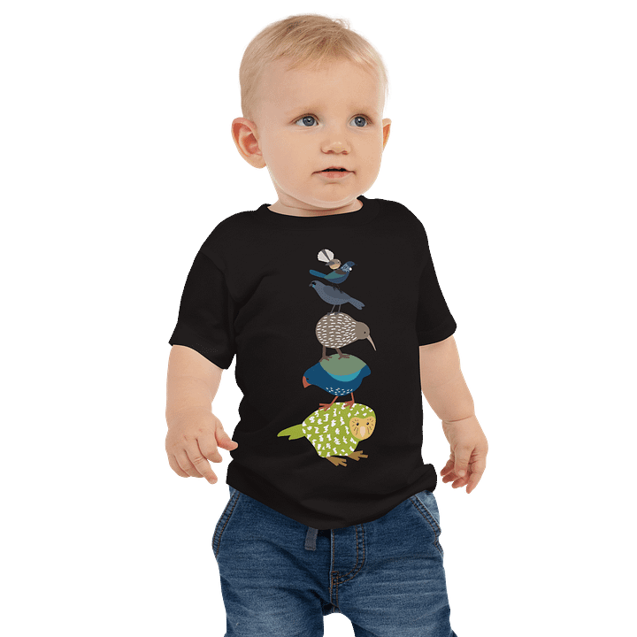 NZ Bird Stack Baby T-Shirt product image (1)