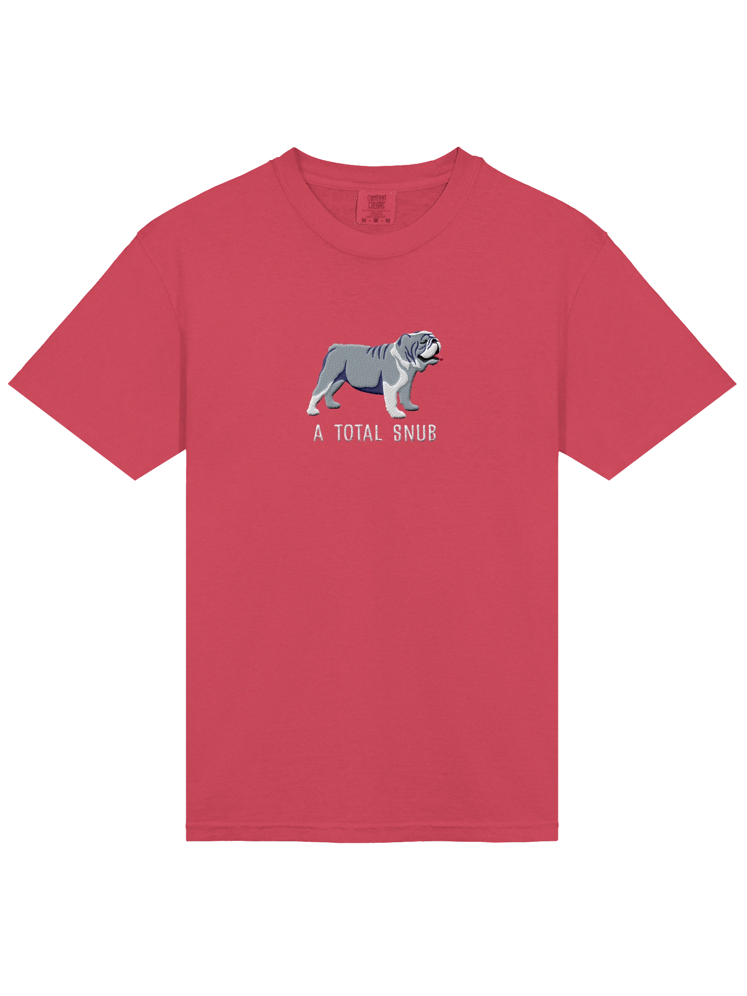 A Total Snub T-Shirt(Embroidered) of an English Bulldog(Blue & White) product image (43)