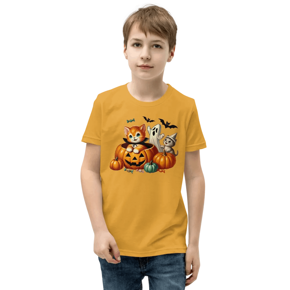 Kittens and Ghost Halloween Kids T-Shirt product image (58)