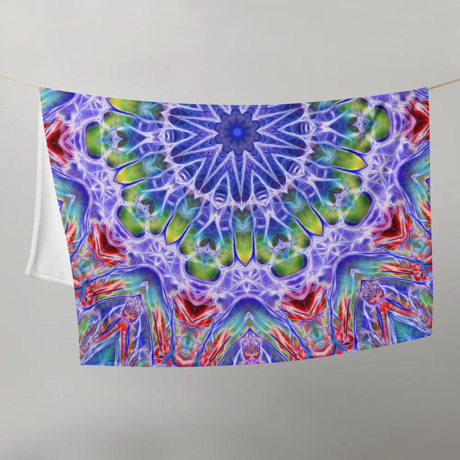 Blue Red Kaleidoscope Throw Blanket product image (21)