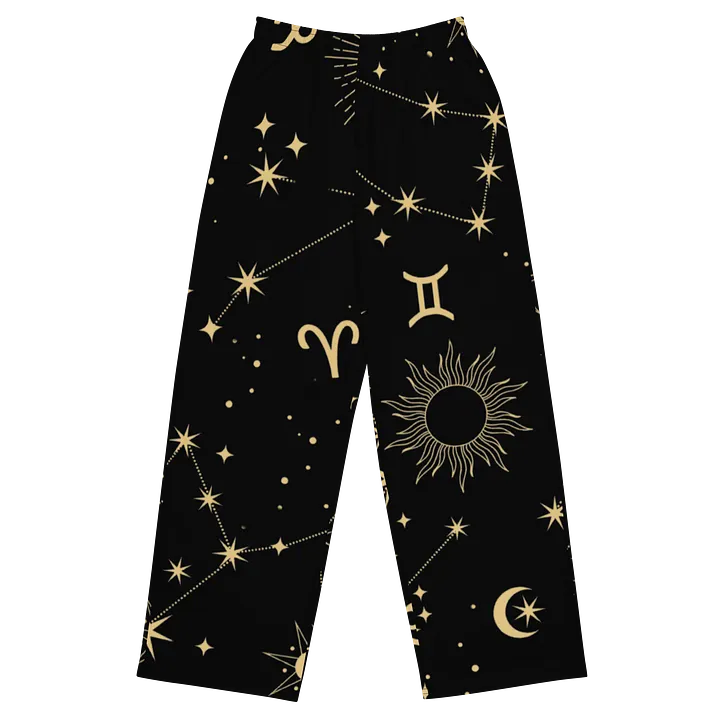 Celestial Zodiac Wide-Leg Pants All-Over Print Astrology Lounge Pants for Spiritual & Star Sign Style product image (1)