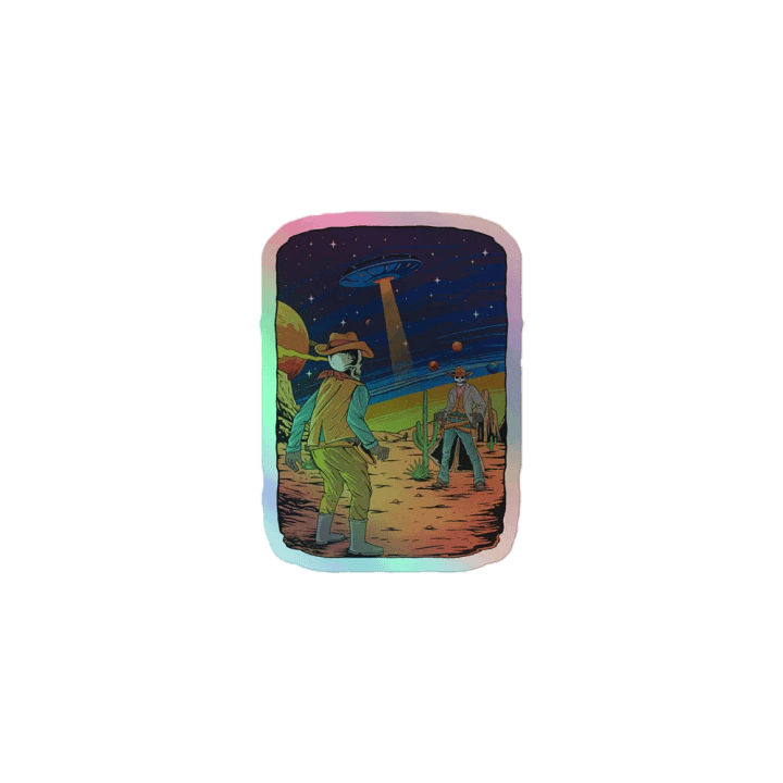 Skeleton Space Cowboys Holographic Sticker product image (1)