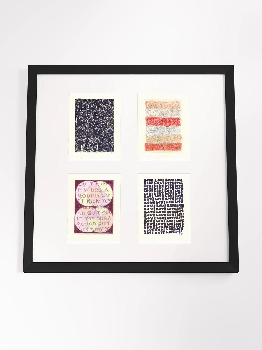 Build Your Own Four Panel Card Art (vertical orientation) Framed product image (6)