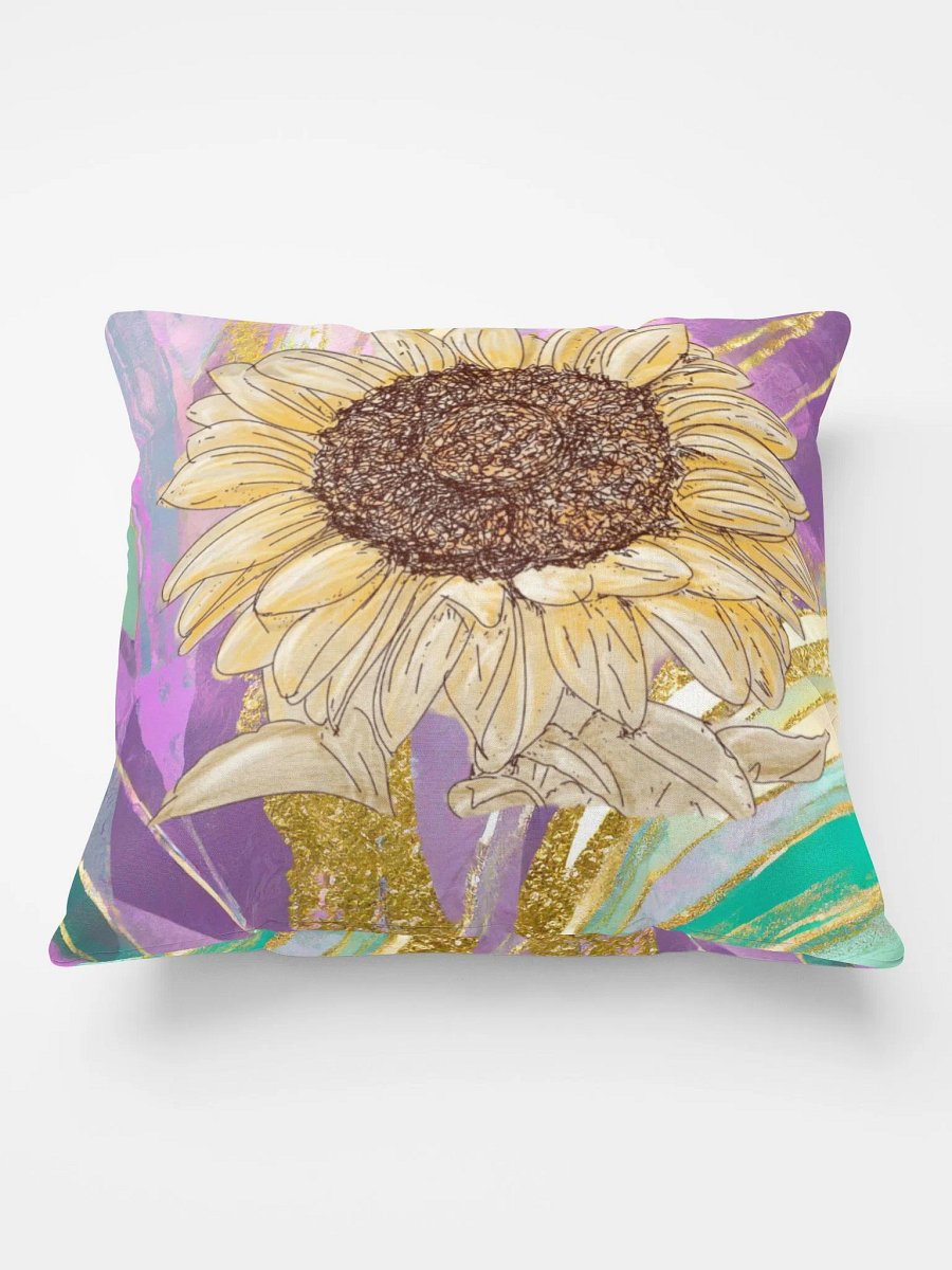 Sunflower Colorful Metallic Throw Pillow product image (2)