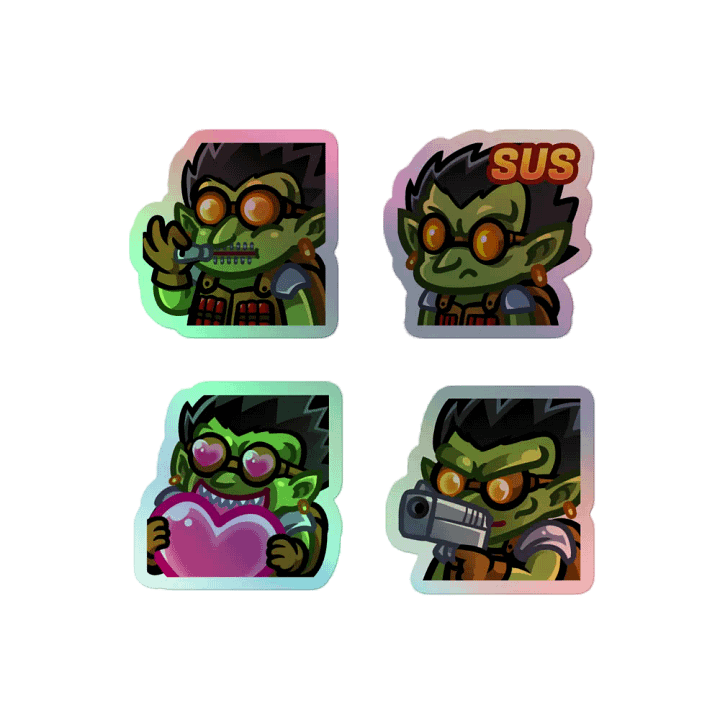 Goblin Emote Holographic Sticker Set C product image (2)