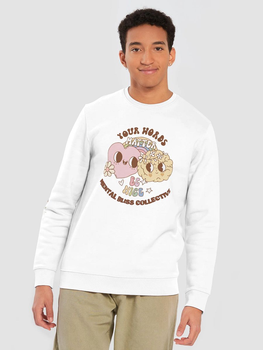 "Your Words Matter, Be Nice" Organic Unisex Sweatshirt – Spread Kindness and Positivity product image (7)
