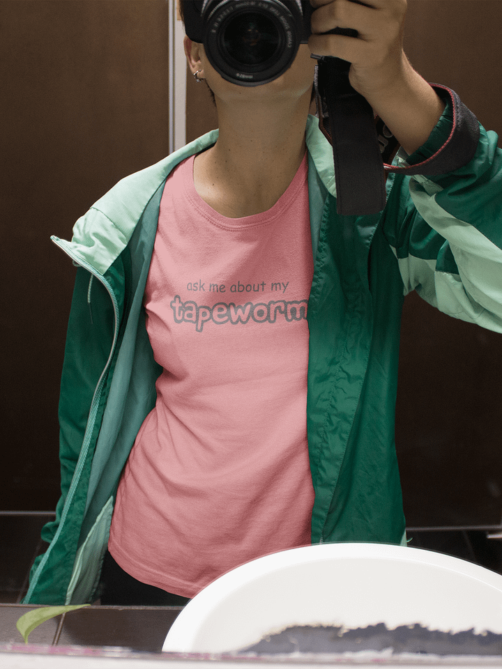 ask me about my tapeworm femme cut supersoft t-shirt product image (1)