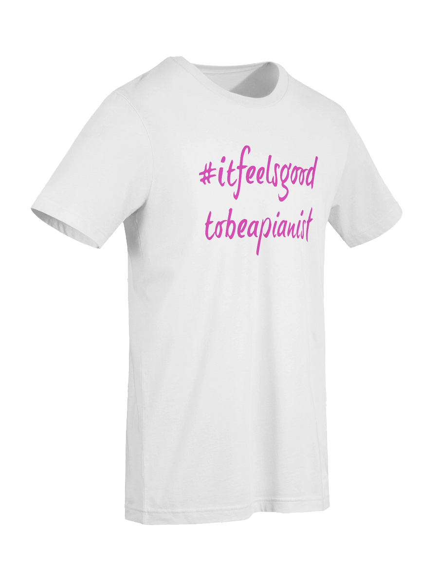 "It Feels Good to Be a Pianist" Cotton T-shirt with PINK Script product image (9)