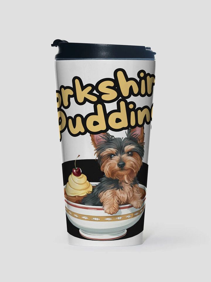 Yorkshire Pudding Stainless Steel Travel Mug with Cute Dog Design product image (1)