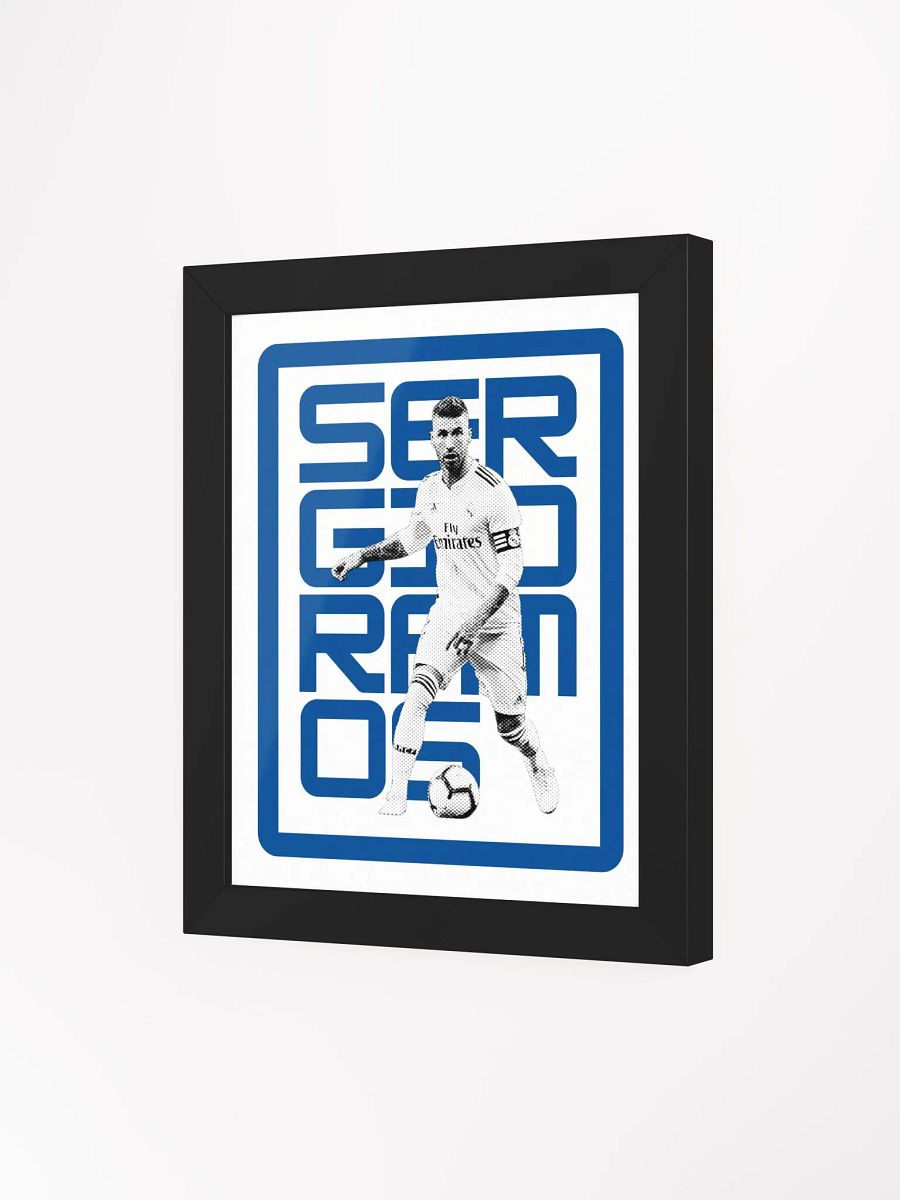 Sergio Ramos BW Real Madrid Name Art Framed Print product image (2)