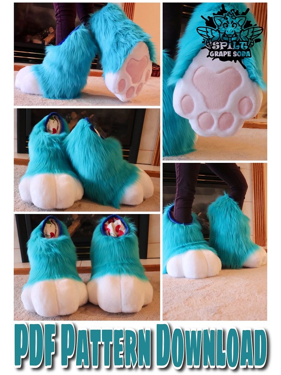 Digigrade Stompy Fursuit Feetpaw Indoor and Outdoor Pattern [PDF DOWNLOAD] product image (1)