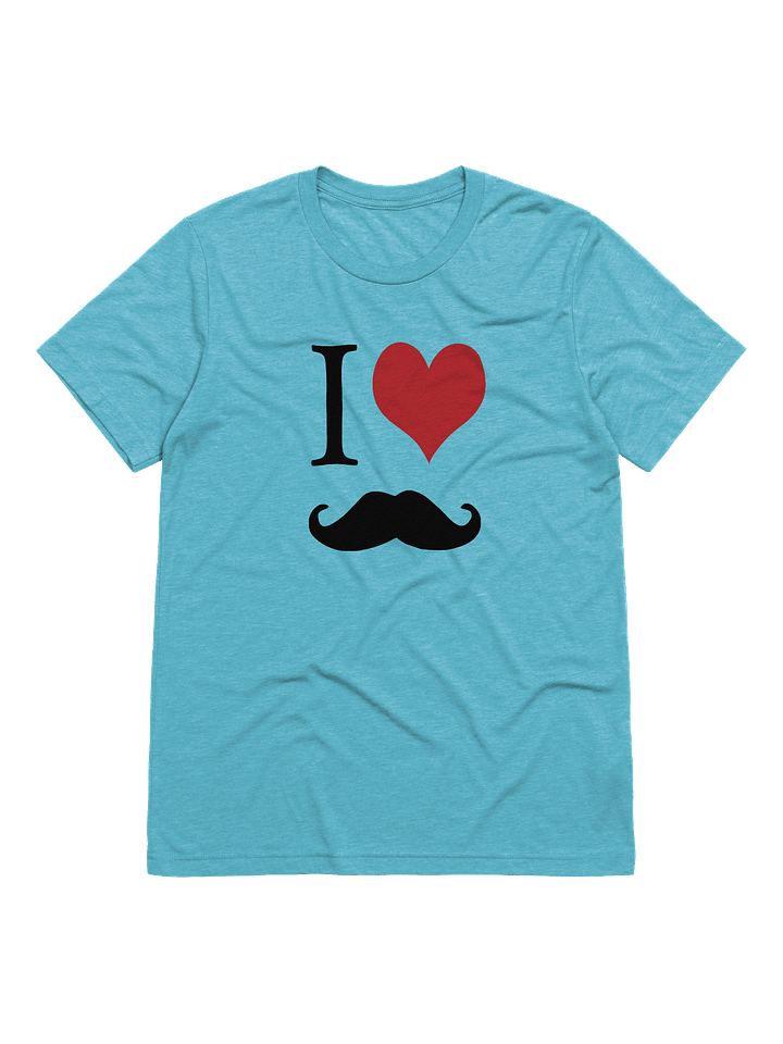 'I (red heart) Mustache Triblend T-Shirt product image (1)